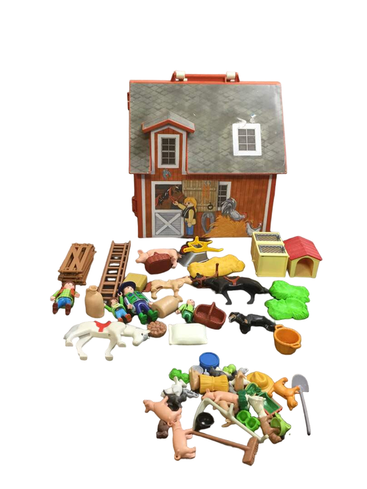 used Playmobil Take Along Barn Farm Set