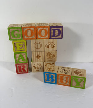 Maxim Deluxe Wood Extra Large ABC Blocks Engraved Alphabet Letters