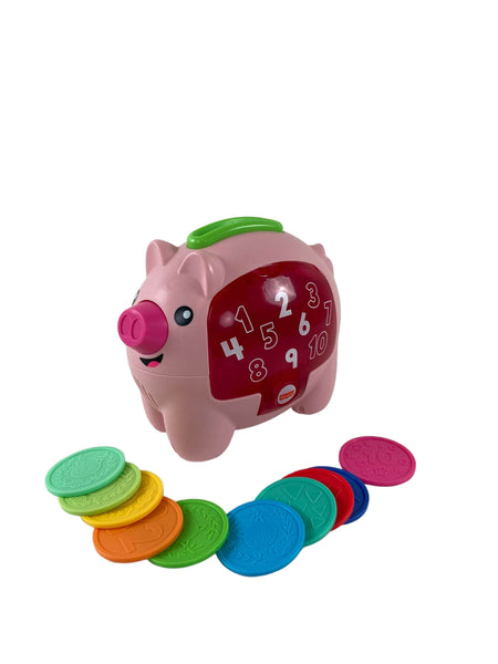 Fisher-Price Smart Stages Counting Piggy Bank w/ 9 Coins Colors Pig