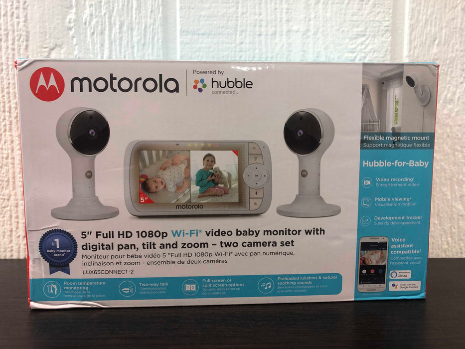 used Motorola 5" Video Baby Monitor with 2 Camera Powered by Hubble