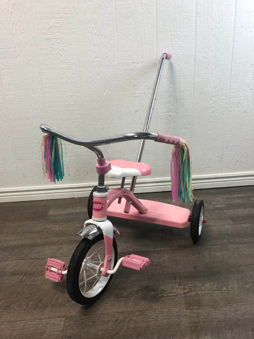 used Radio Flyer Classic Red Tricycle with Push Handle, Pink