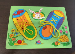 used Wooden Shoe Lacing Puzzle