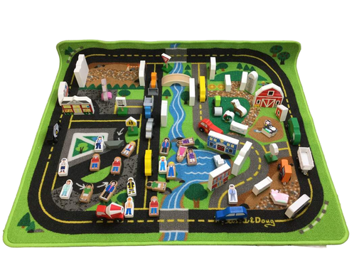 used Melissa & Doug Deluxe Road Rug Play Set