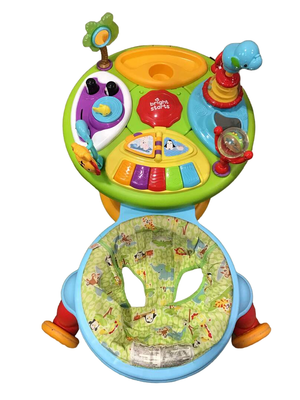 Bright starts zippity zoo 3 in 1 around we go activity table sales seat baby walker