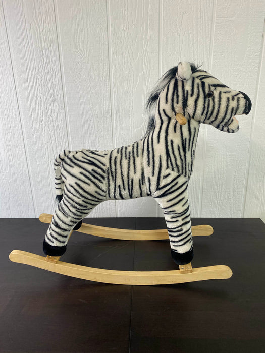 secondhand Happy Trails Zebra Plush Rocking Animal