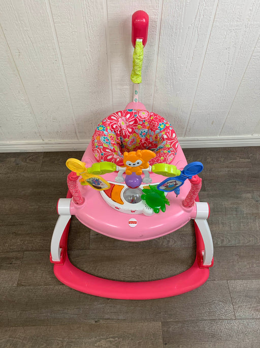 secondhand Fisher Price SpaceSaver Jumperoo Activity Center, Pink Floral