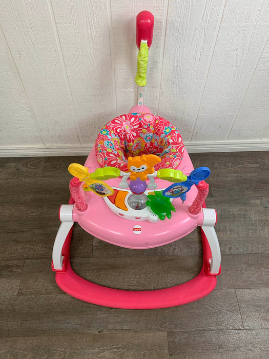 secondhand Fisher Price SpaceSaver Jumperoo Activity Center, Pink Floral
