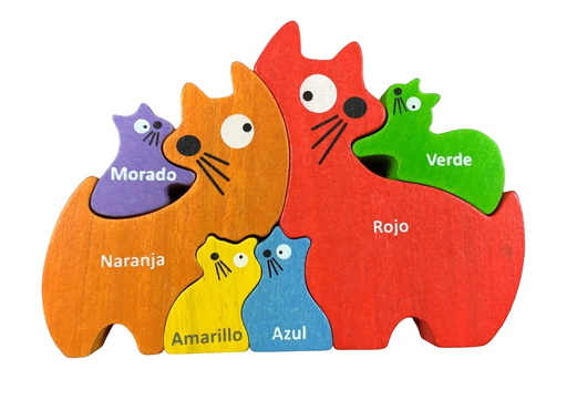 secondhand BeginAgain Cat Family Color Puzzle (English and Spanish)