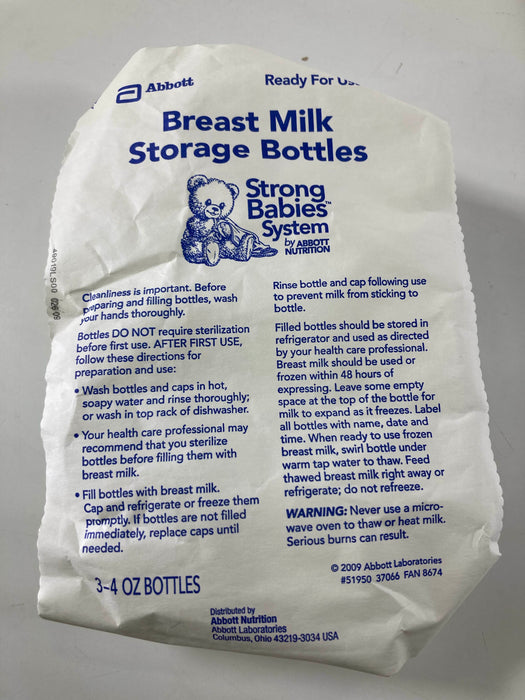 secondhand Abbott CustomFeed Breastmilk Storage Bottles