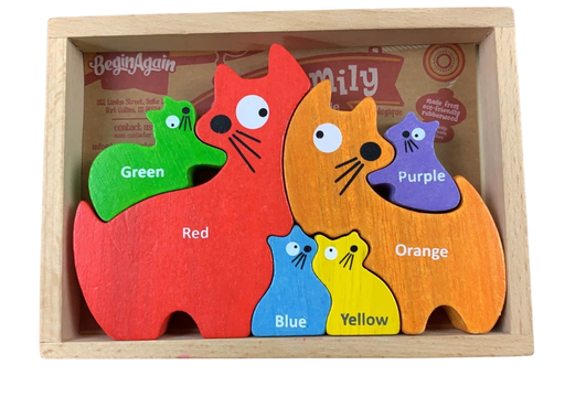 used BeginAgain Cat Family Color Puzzle (English and Spanish)