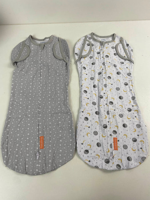 used SwaddleMe Arms Free Convertible Pod 2pk, Star Moon Large 4-6 months