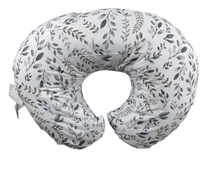 used Boppy Nursing Pillow, Grey Taupe Leaves