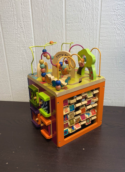 used B. toys Zany Zoo Wooden Activity Cube