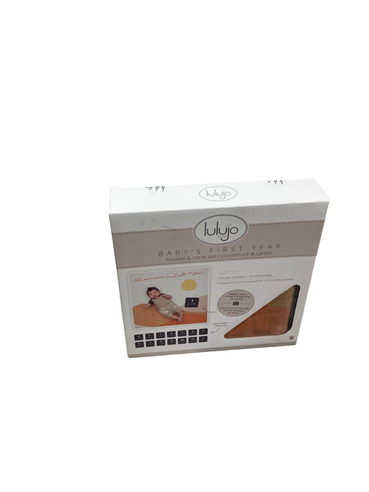 Shop Lulujo Baby’s First Year Blanket And Cards Set, Sunrise at GoodBuy Gear