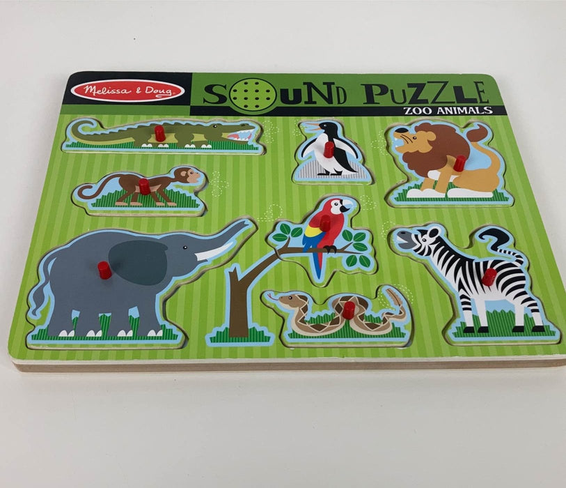 secondhand Melissa & Doug Sound Puzzle, Zoo Animals