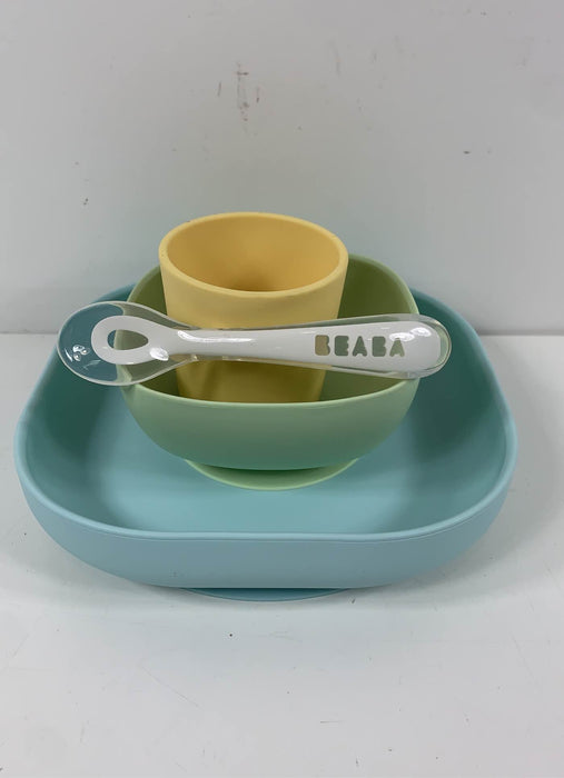 used Beaba Silicone Suction Meal Set (Pack of 4), Pastel