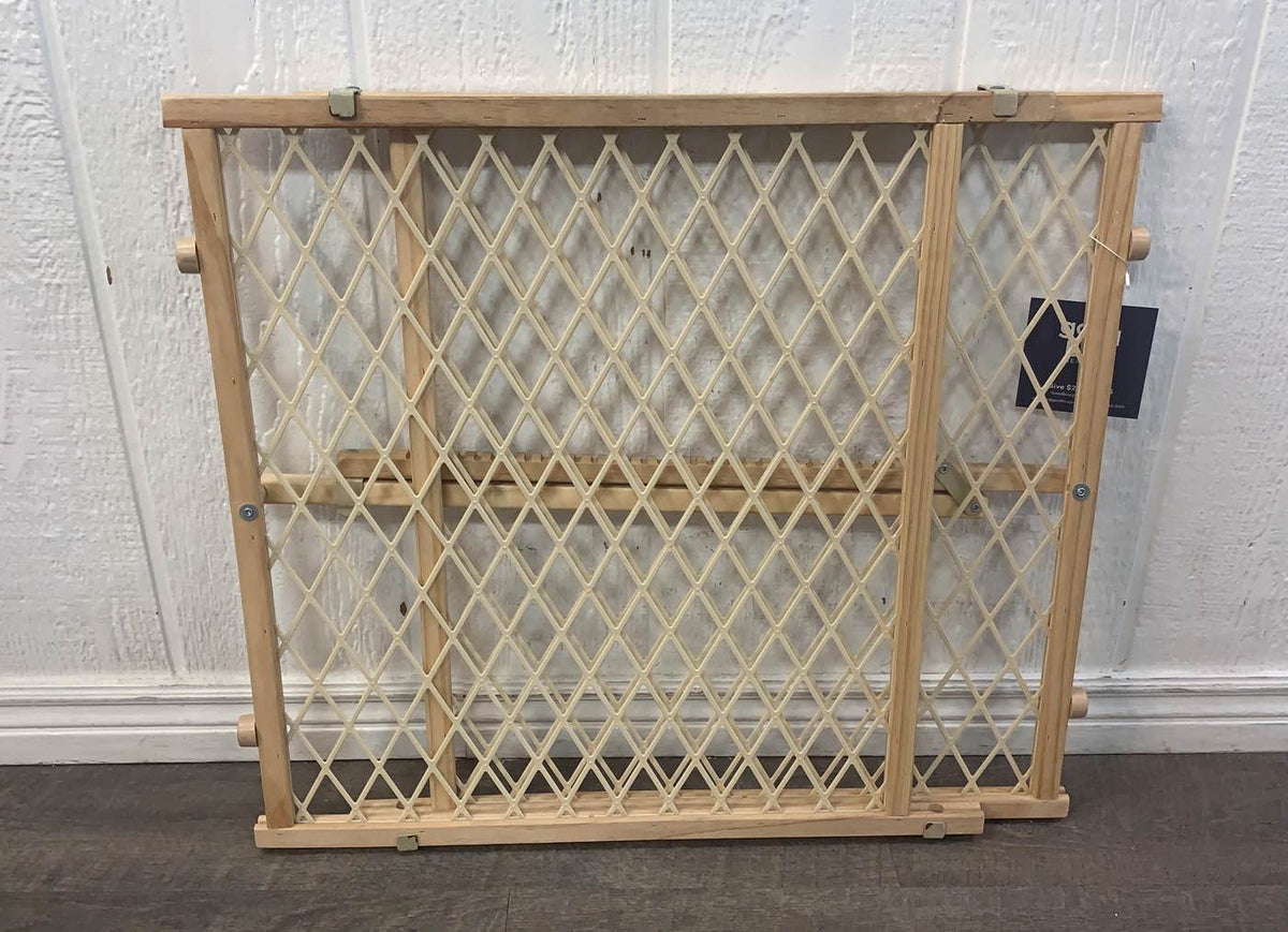 Evenflo Position & Lock Adjustable Wood Baby Gate, Natural Wood