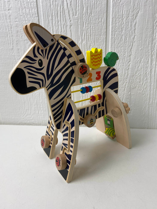 used Manhattan Toy Safari Zebra Wooden Toddler Activity Toy