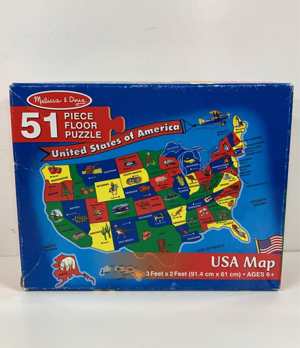 used Melissa & Doug Floor Puzzle, USA Map