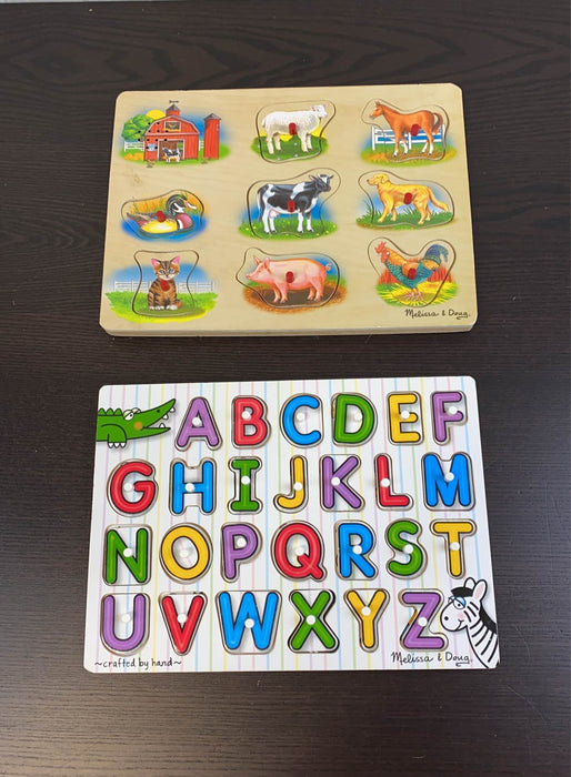 used BUNDLE Melissa & Doug Wooden Puzzles