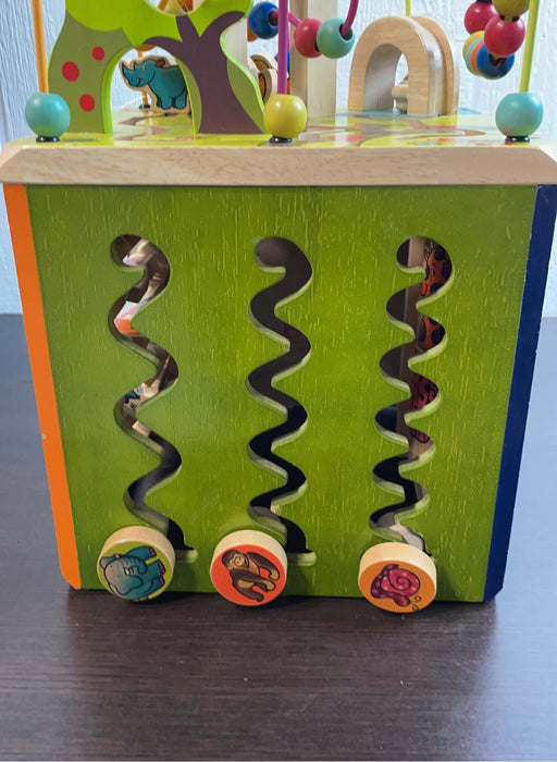 used B. toys Zany Zoo Wooden Activity Cube