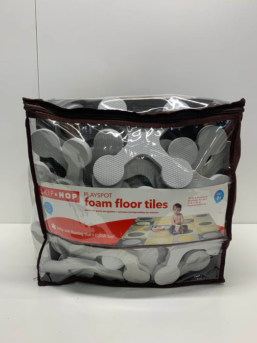 used Skip Hop Interlocking Foam Floor Tiles Playspot, Grey Cream