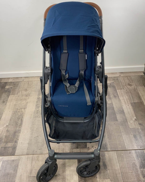 used UPPAbaby VISTA V2 Stroller, 2021, Gregory (Blue Melange), Stroller only Bassinet not included missing bumper bar