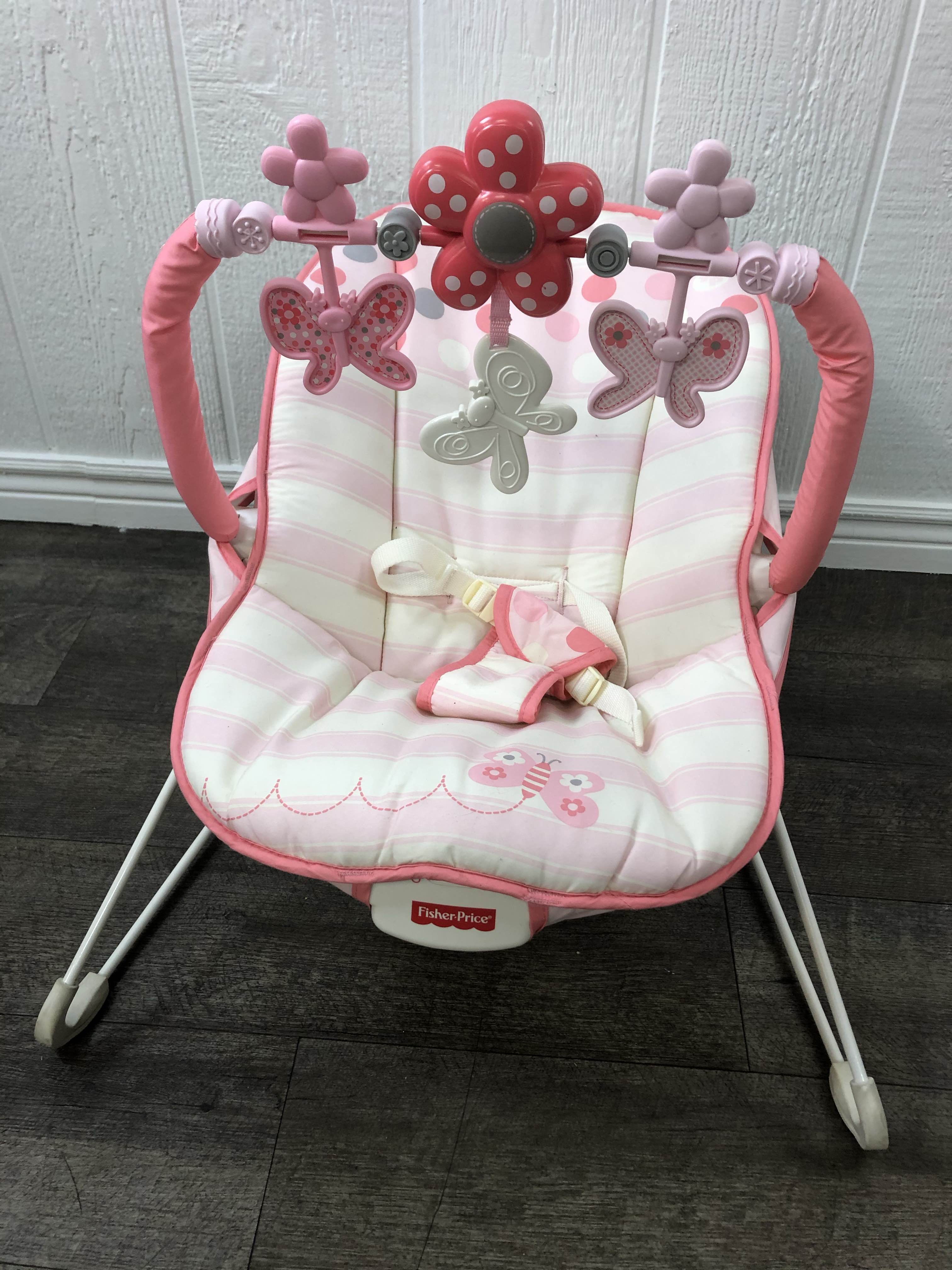 Fisher price bouncer cheap pink butterfly