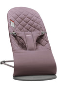 used BabyBjorn Bouncer Bliss, Dark Gray Frame, Dark Purple Classic Quilt