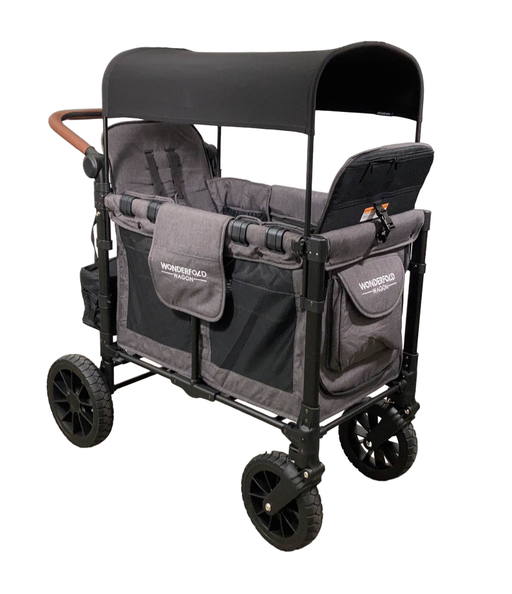 used Wonderfold W2 Luxe Multifunctional Double Stroller Wagon, 2022, Charcoal Gray