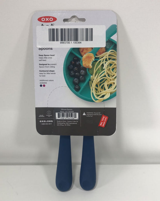 Shop OXO Tot Silicone Spoons, Navy at GoodBuy Gear