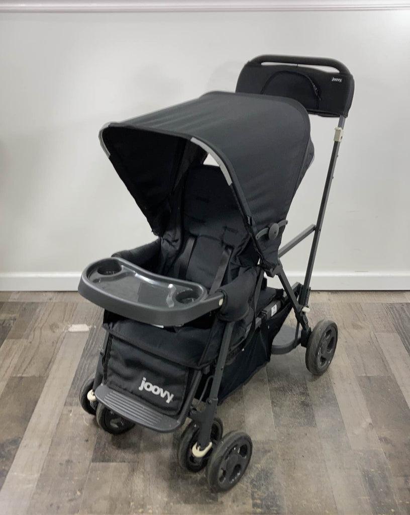 Joovy Caboose Too Passeggino Doppio Graphite - Seduto E In Piedi, Con Sedile Posteriore Rimovibile E Adattatore Seggiolino Auto - 4