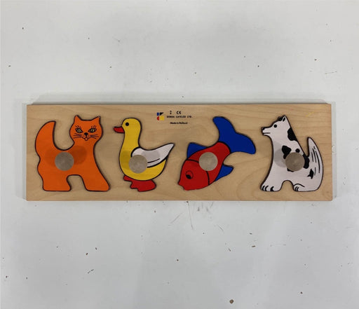 used Doron Layeled Wooden Knob Puzzle, -Animals