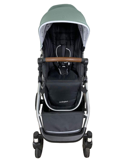 secondhand Mockingbird Single to Double Stroller, 2023, Silver with Penny Leather, Windowpane, Sage