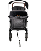 secondhand Wonderfold W4 Luxe Quad Stroller Wagon, 2023, Charcoal Grey with White Frame