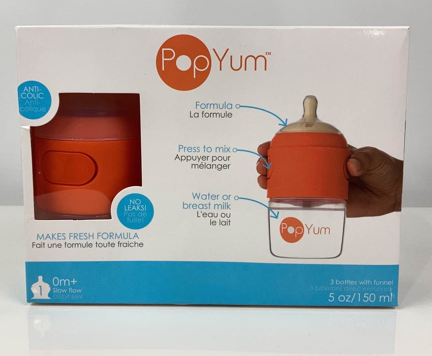 used Popyum 5 Oz Anti-colic Slow Flow Formula Making Bottles, 3 Pack