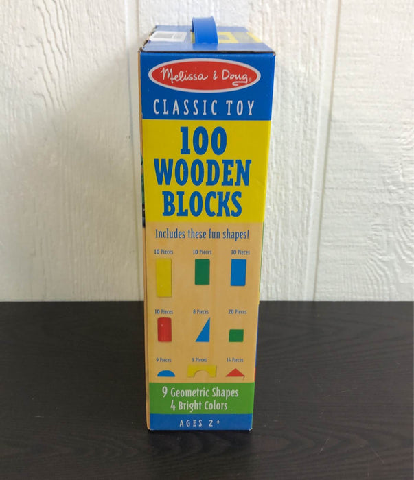 secondhand Melissa & Doug Wooden Building Blocks Set