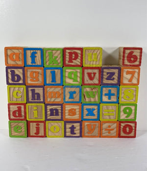 Maxim Deluxe Wooden ABC Blocks. Extra-Large Engraved Baby Alphabet Letters,  Counting & Building Block Set