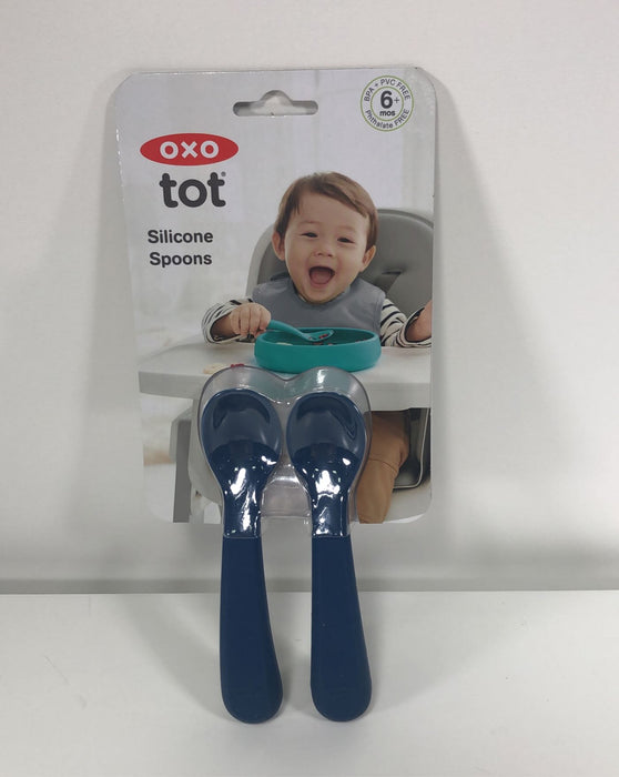 Shop OXO Tot Silicone Spoons, Navy at GoodBuy Gear