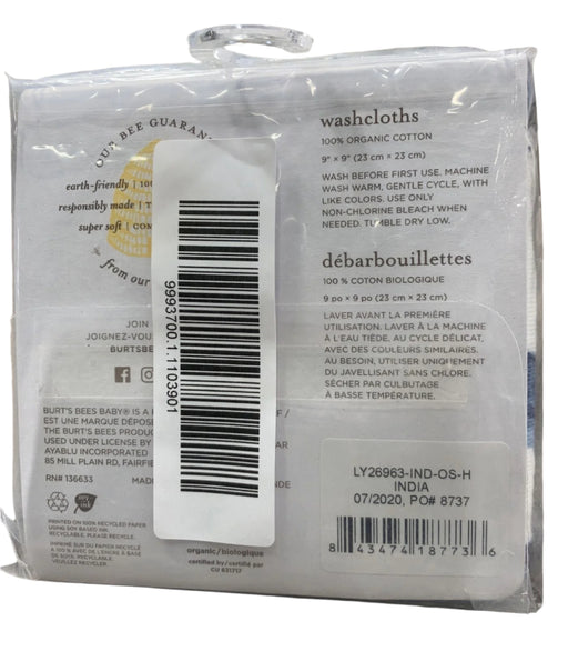 secondhand Burt's Bees Baby Washcloths, 3 Pack
