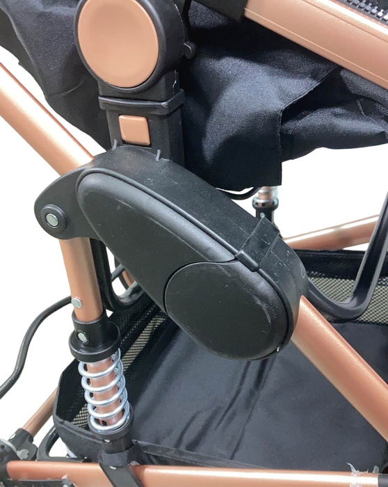 secondhand Kikkaboo Amaia 3-in-1 Transformable Seat Stroller, Black Rose Gold