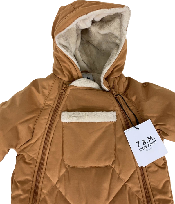 7 A.M. Enfant Benji Snowsuit Bebe, 6-12 months, Cognac