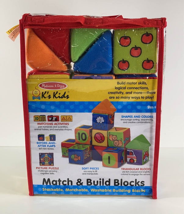 secondhand Melissa & Doug K’s Kids Match & Build Soft Blocks