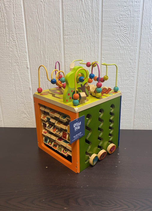 used B. toys Zany Zoo Wooden Activity Cube