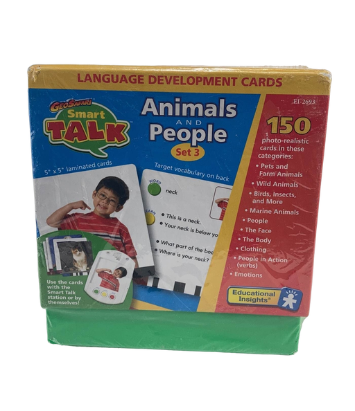 used Educational Insights GeoSafari Smart Talk Language Development Cards, Animals and People