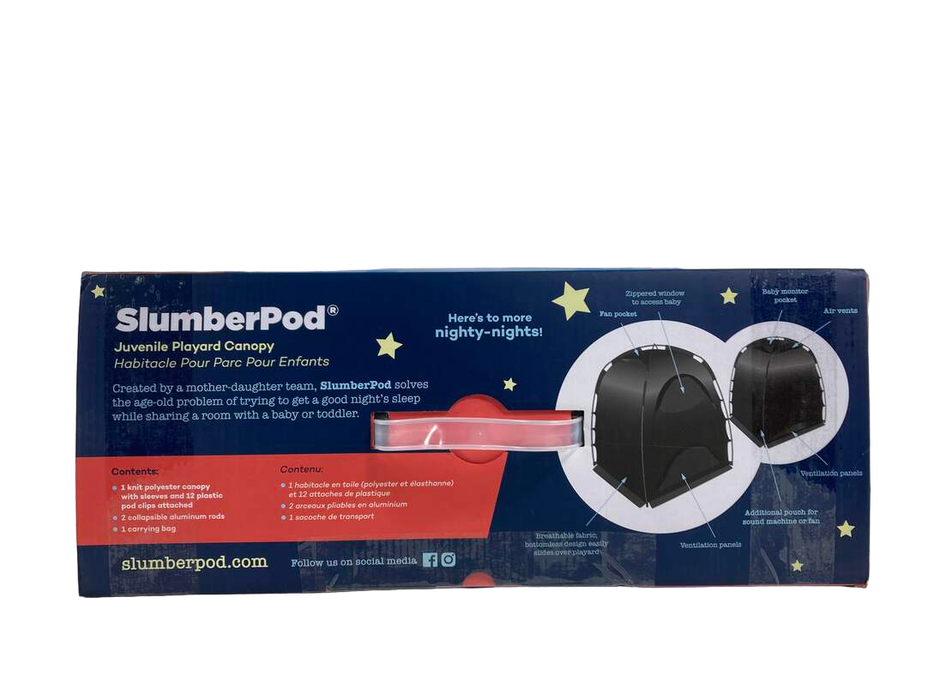 secondhand SlumberPod 3.0 Sleep Canopy, Black with Grey Accents