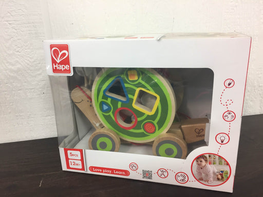 used Hape Walk-A-Long Snail Toddler Wooden Pull Toy