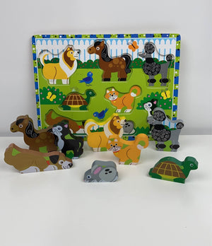 Melissa and Doug Chunky Puzzle Pets, 8-Piece Puzzle (Wood)