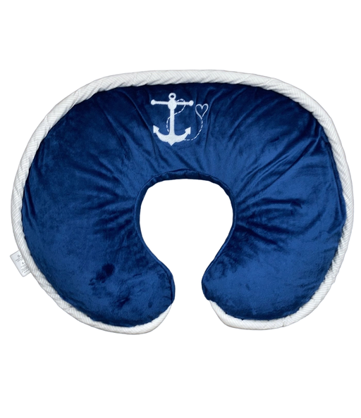 used Boppy Luxe Nursing Pillow, Navy Nautical