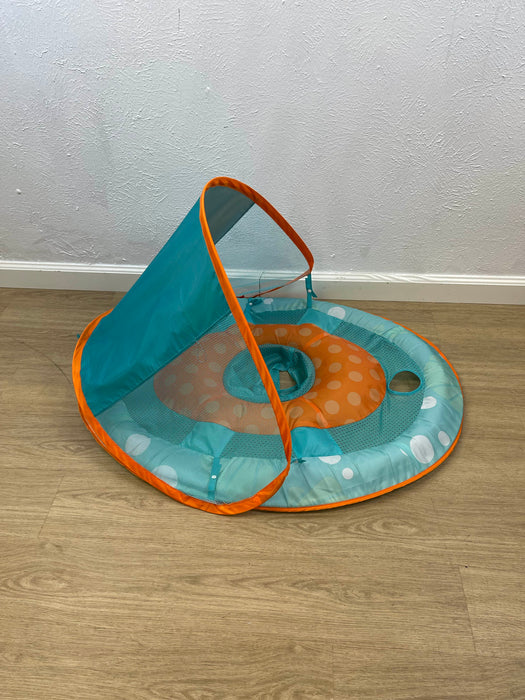 Shop SwimWays Baby Spring Float with Sun Canopy, Blue and Orange at GoodBuy Gear